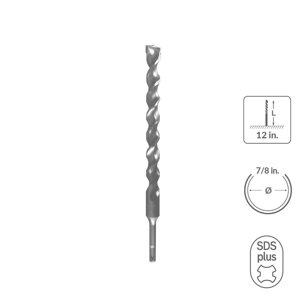 SABERCUT 7/8 in. x 18 in.SDS PLUS 2-Cutter Carbide Tip Concrete Drill Bit