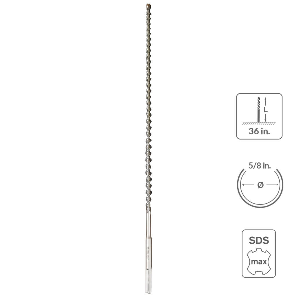 SABERCUT  1-3/4 in. x 36 in. SDS MAX 6-Cutter Carbide Tip Concrete & Rebar Hammer Drill Bit