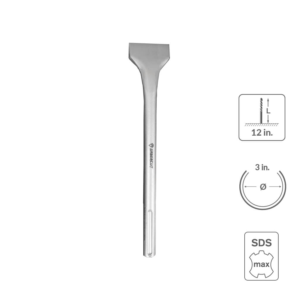 SABERCUT  3 in. x 12 in. SDS MAX Angled Tile Chisel Bit