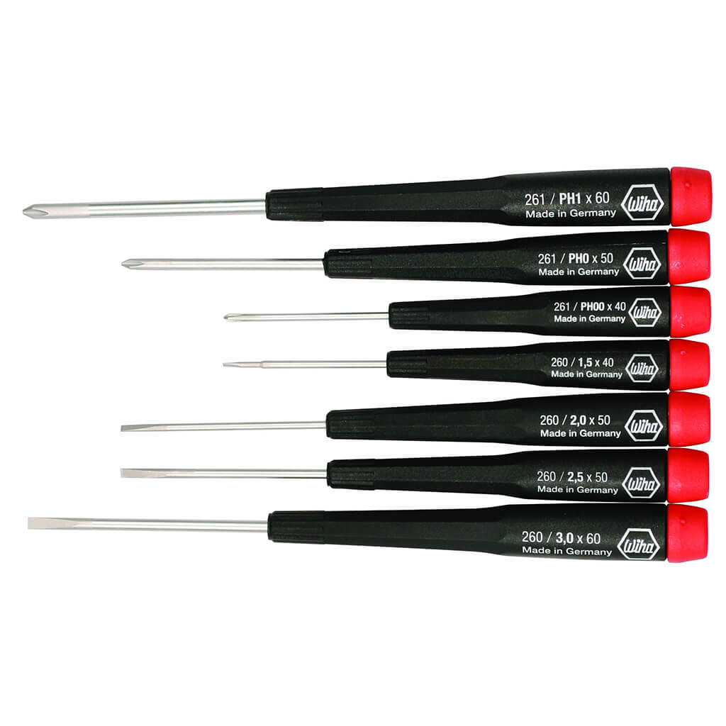 Wiha 26197 Precision Slotted/Phillips Screwdriver Set (7-Piece)