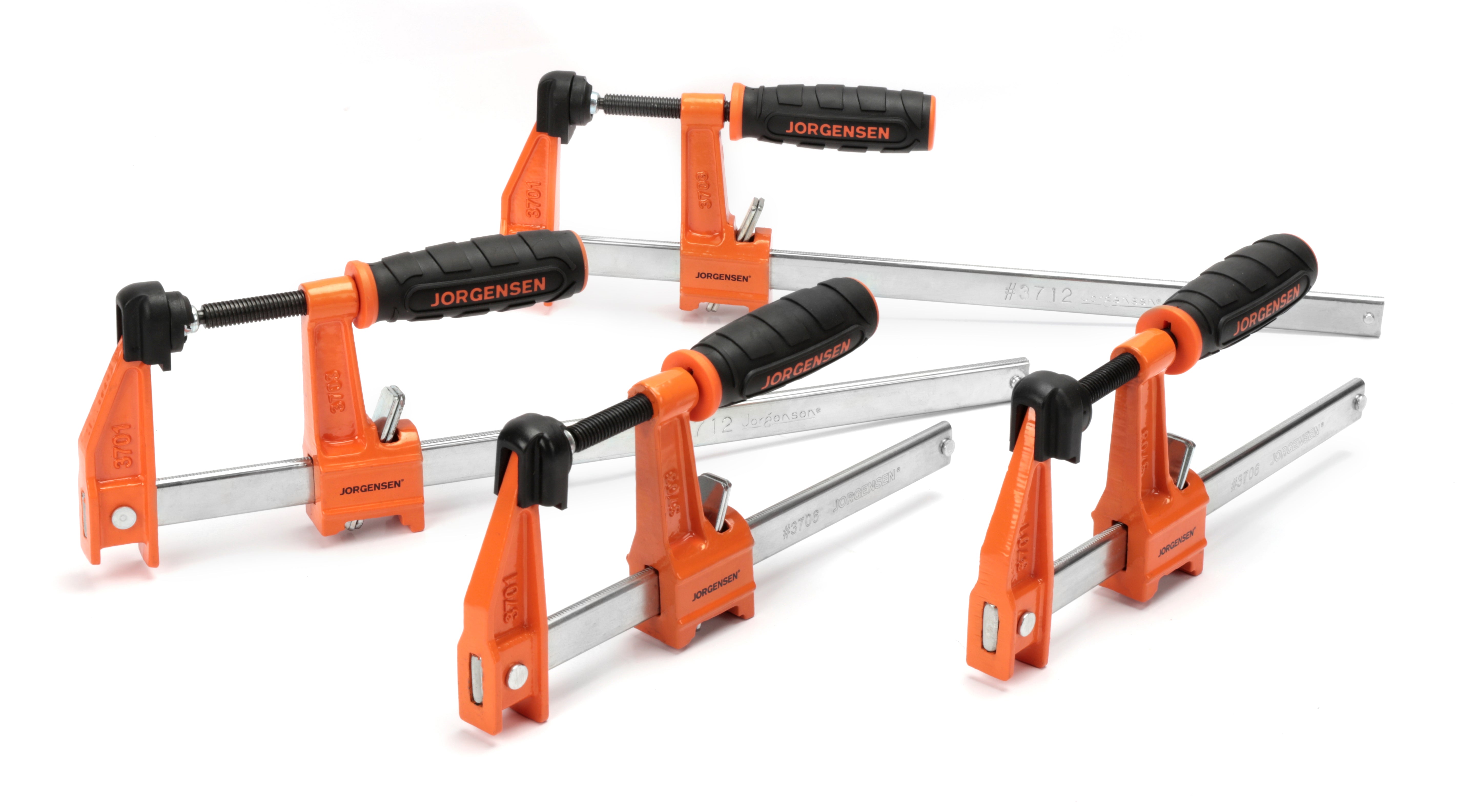 Jorgensen 93700 Medium-Duty Steel Bar Clamp Set (4-Piece)