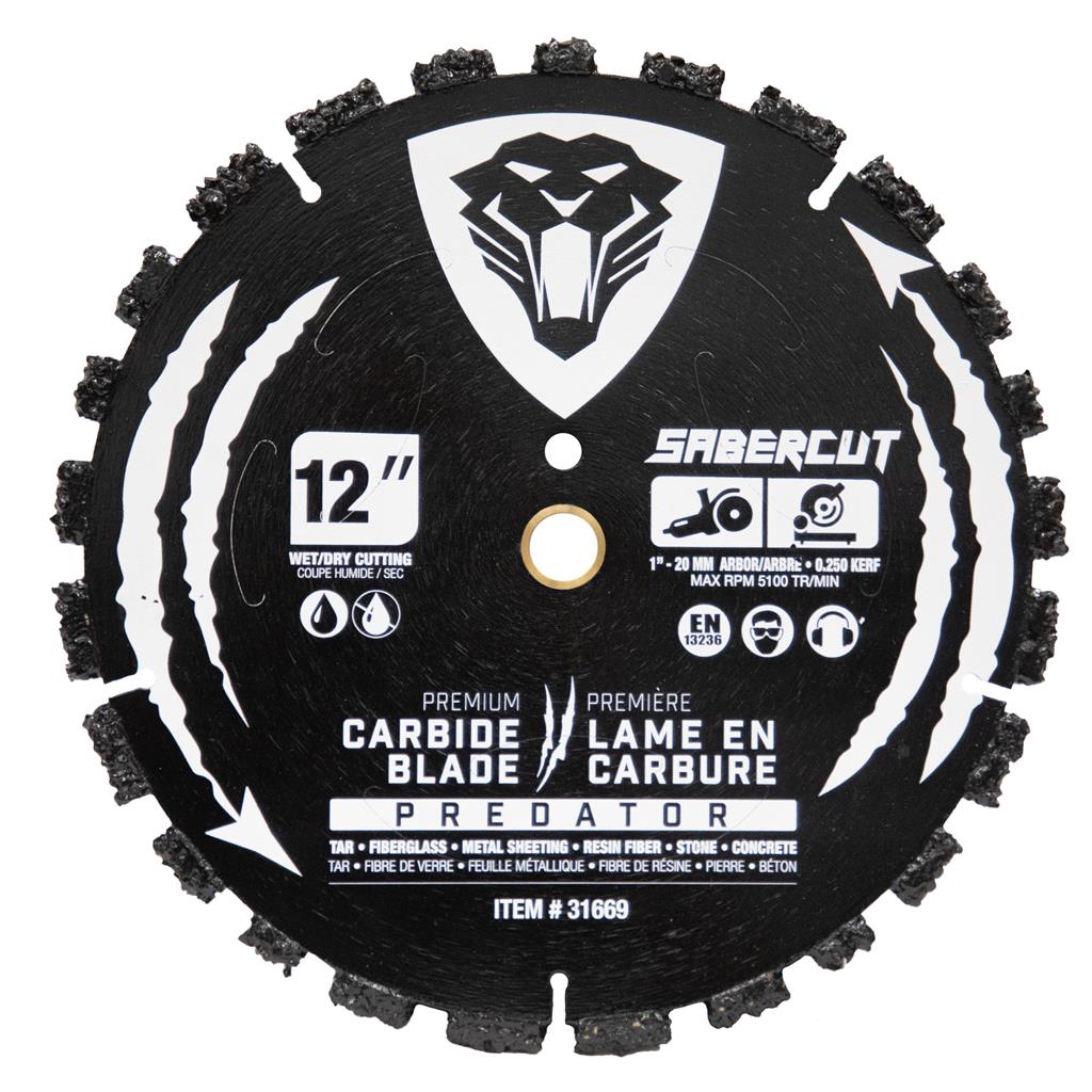 SABERCUT 12 in. PREDATOR Demolition Black Segmented Carbide Blade