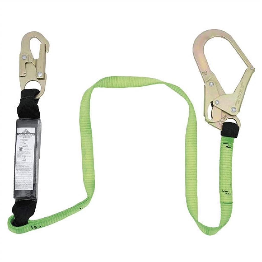 Peakworks SA-5402-6 6 ft. E4 Shock Absorbing Single Leg Fall Safety Lanyard with Snap and Form Hooks