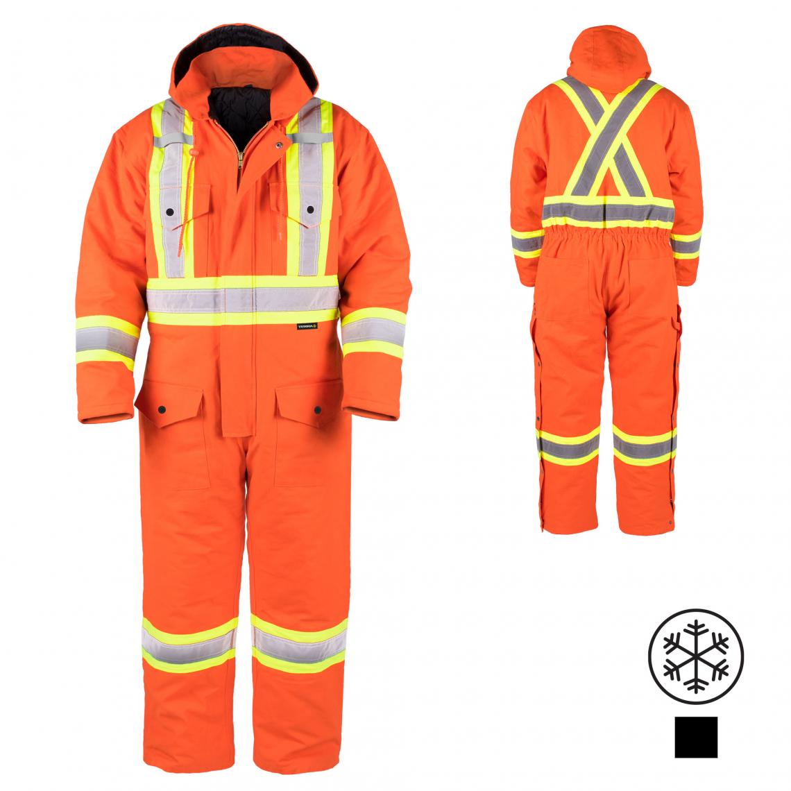 TERRA 116571 HI-VIS INSULATED COTTON CANVAS COVERALL