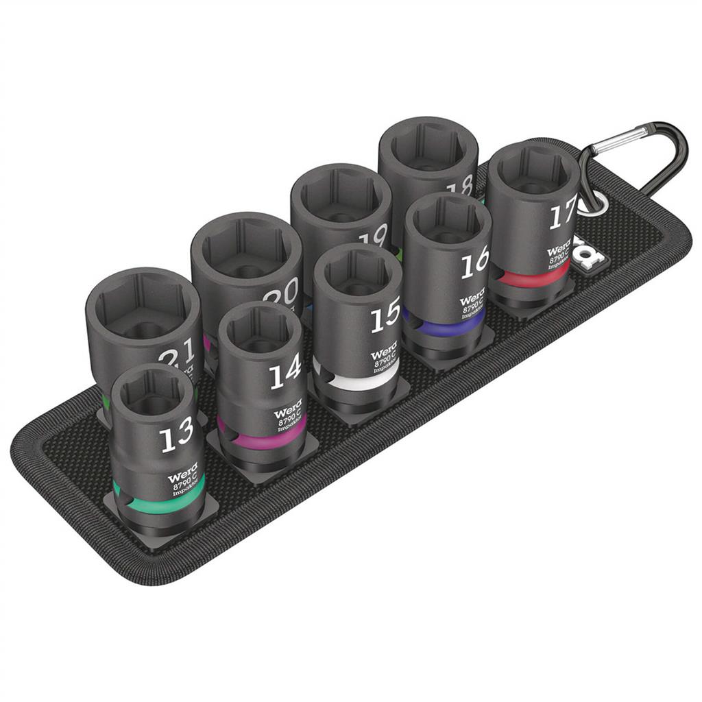 Wera 05004580001 1/2 in. Drive Belt C Impaktor 1 Socket Set (9-Piece)