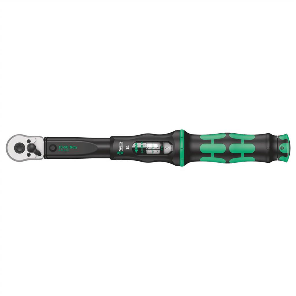 Wera 05075610001 3/8 in. Square Drive 10-50 Nm Click-Torque B 1 Torque Wrench with Reversible Ratchet