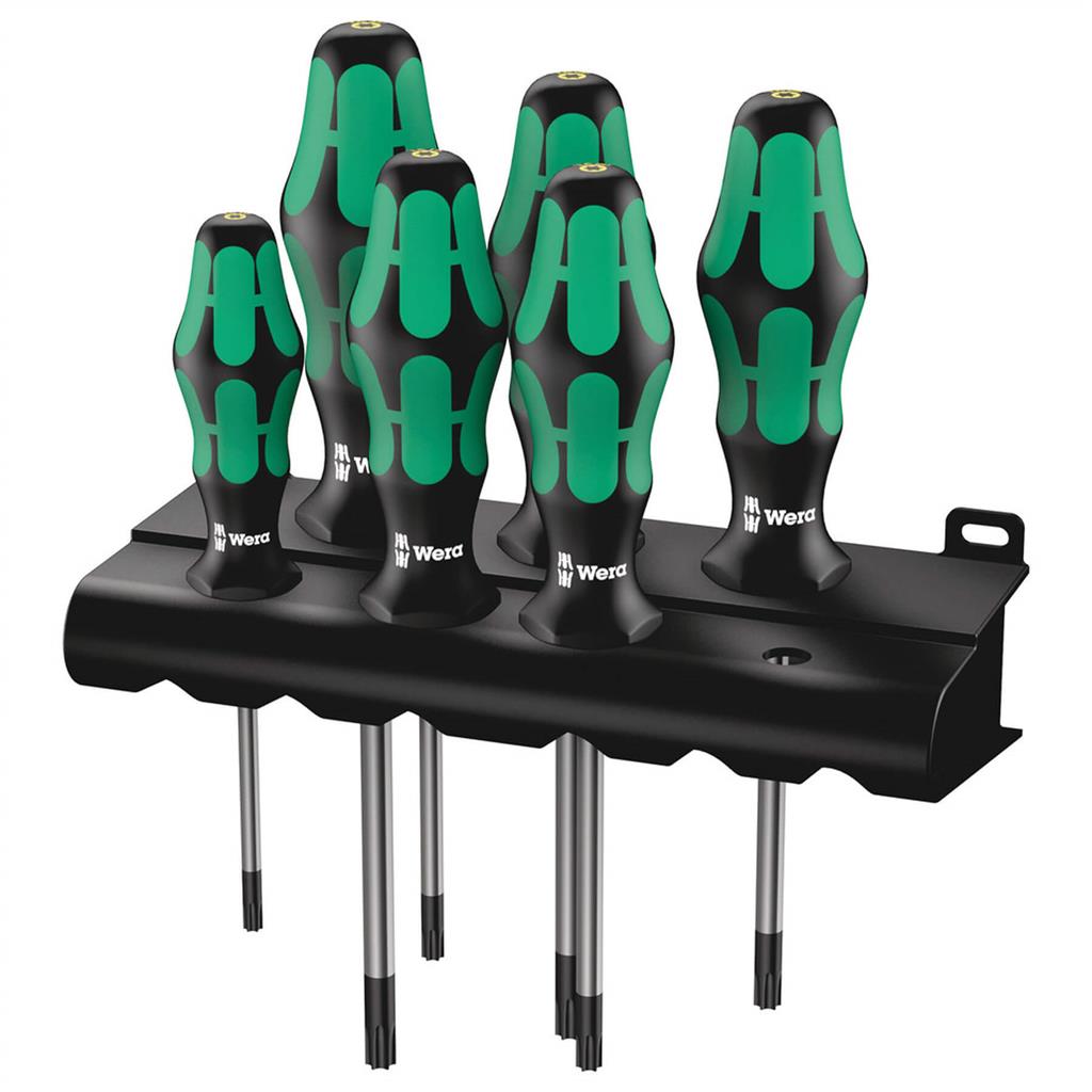 Wera 05138250001 367/6 TORX BO Kraftform Torx Drive Screwdriver Set with Rack (6-Piece)