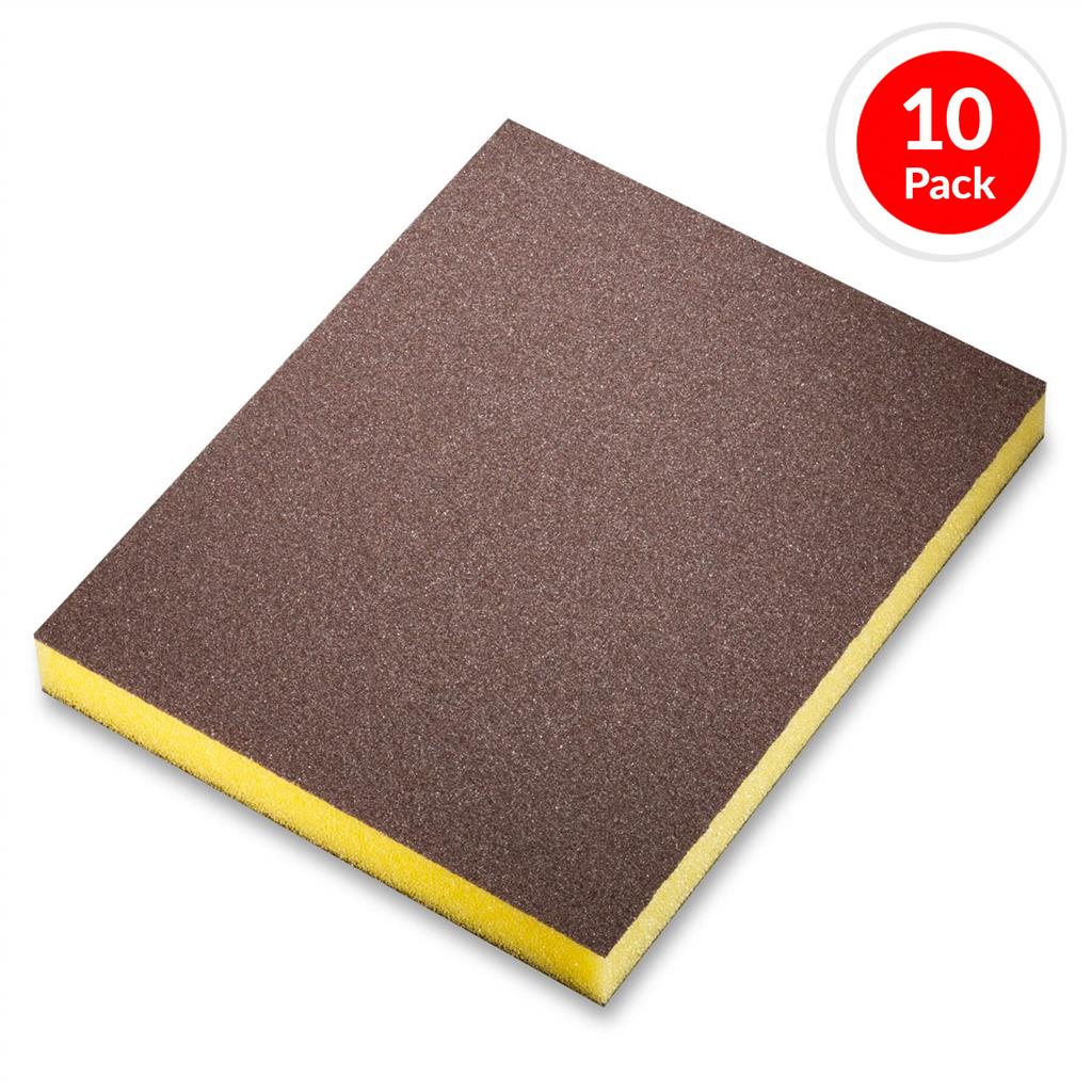 SIA 0070.1247.01 Series 7983 3-3/4 in. x 4-3/4 in. x 1/2 in. Aluminum Oxide Grit Fine Yellow Sanding Sponge (10-Pack)