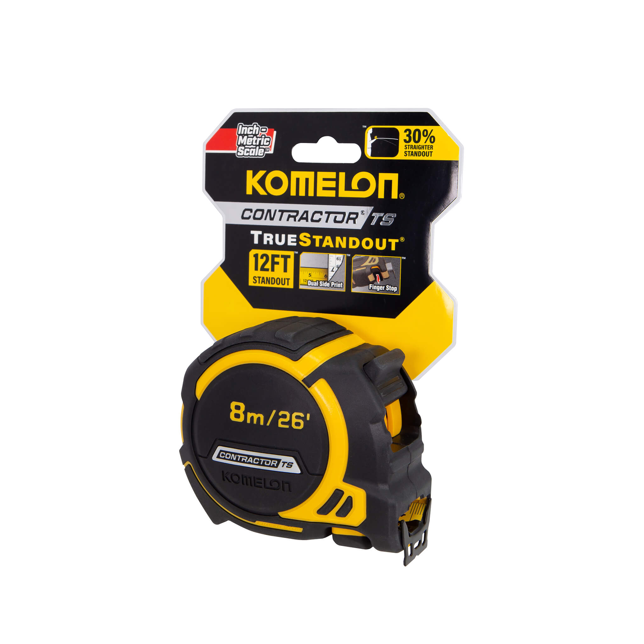 Komelon 93425IM Contractor TS 8m/26 ft, 1-1/4in. wide blade Tape Measure