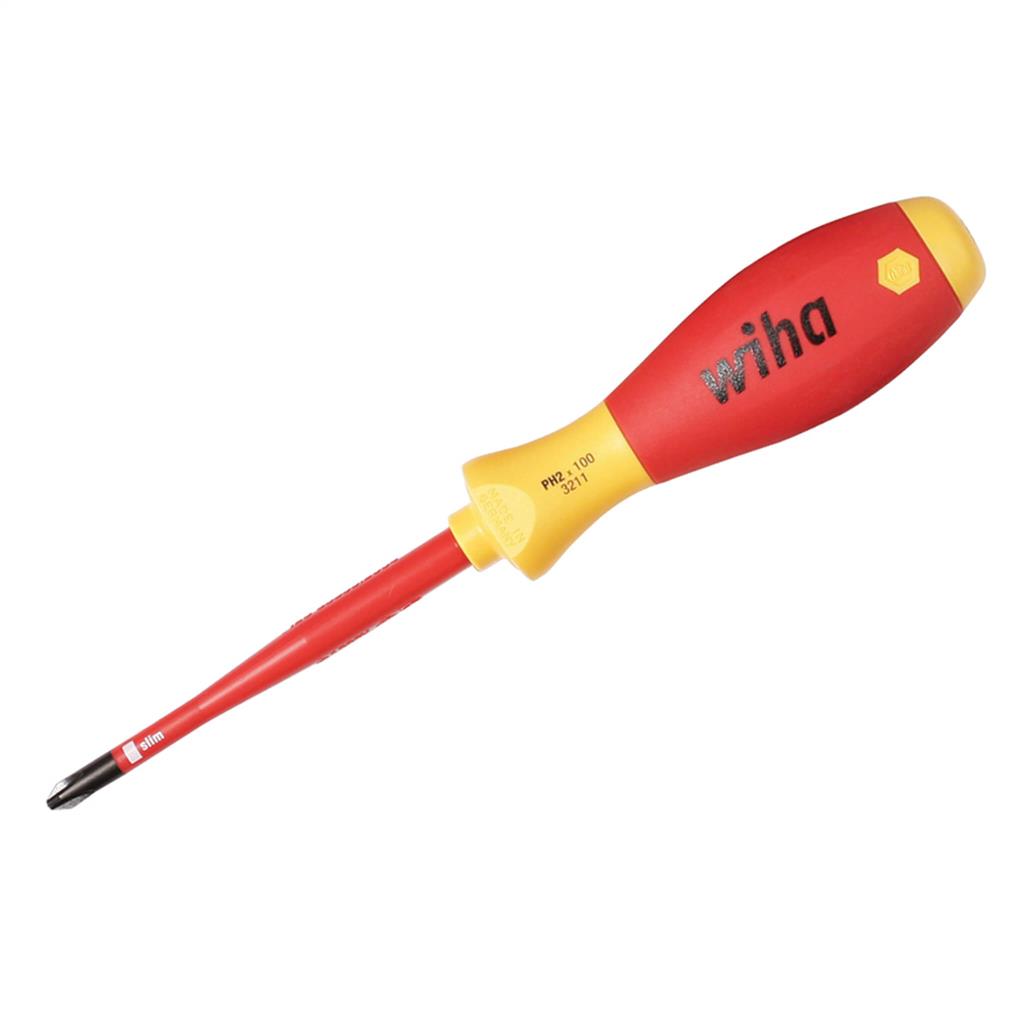 Wiha 32146 #2 x 100 mm Insulated SlimLine Phillips Screwdriver