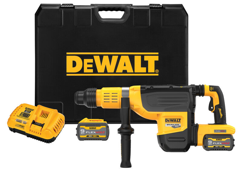 DEWALT DCH775X2 60V MAX SDS MAX HAMMER KIT 2" W/ 2 BATTERIES (9AH), CHARGER AND KIT BOX