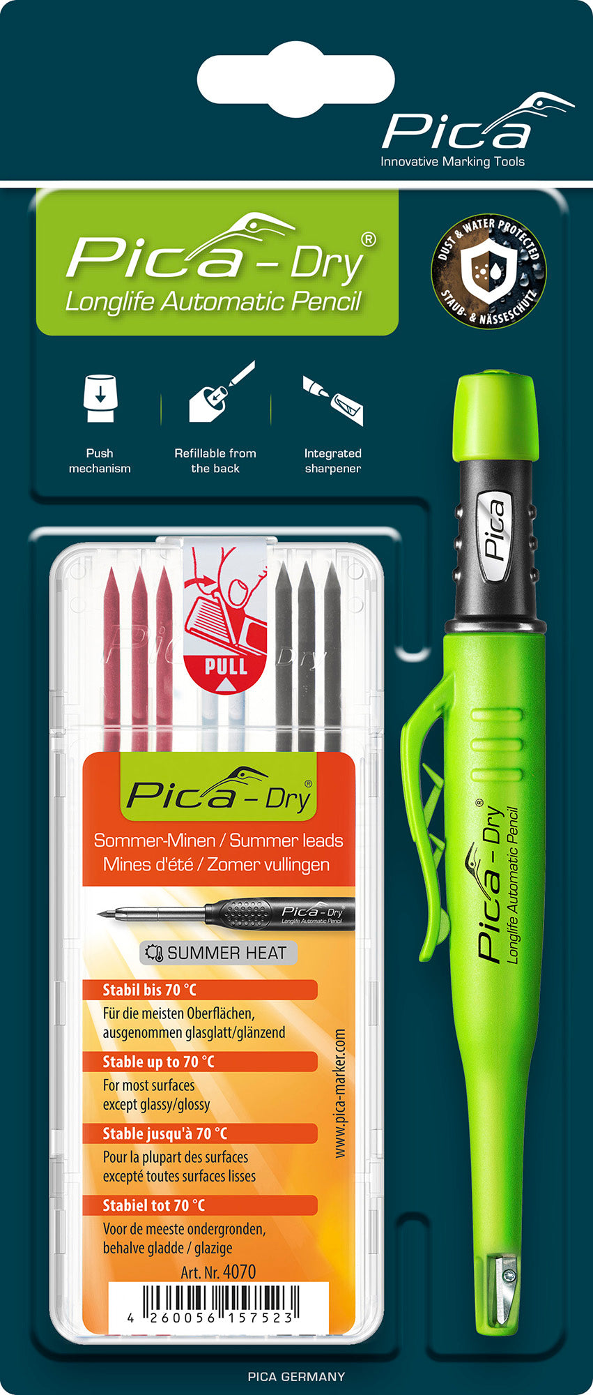 PICA Dry Longlife Automatic Pencil and Refill Bundle For Summer Heat