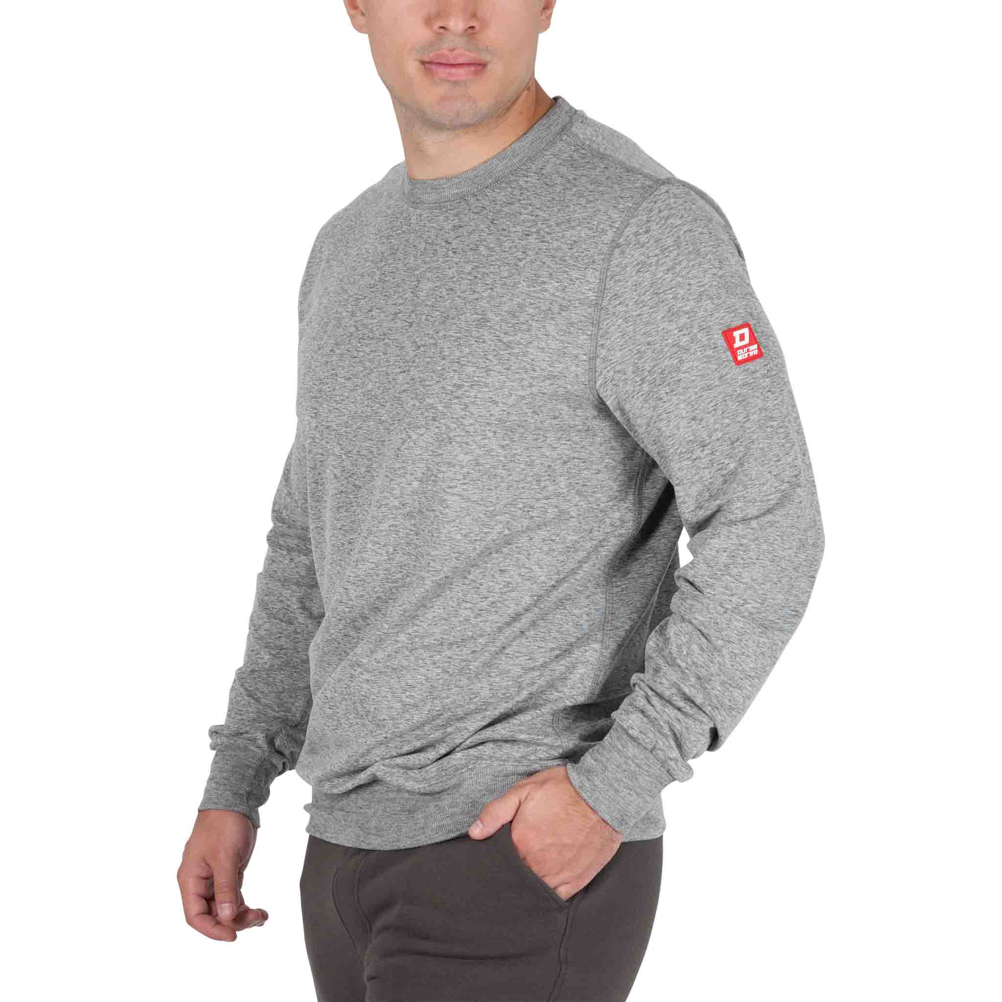 DuraDrive Red Label Men's UTOPIA Grey Heather Crew Neck 4-Way Stretch T-shirt