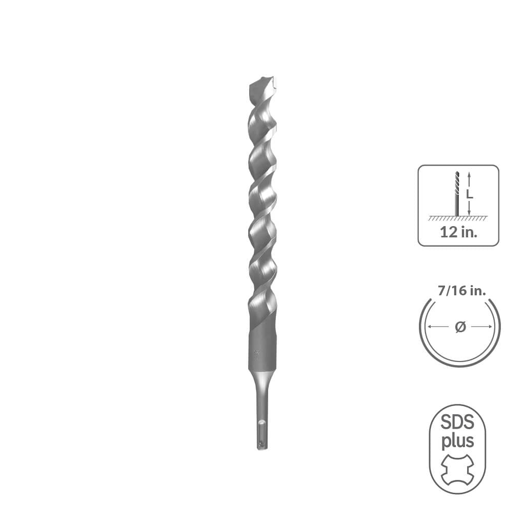 Sabercut 2 Cutter SDS Plus Drill Bit 7/16" x 10" x 12"