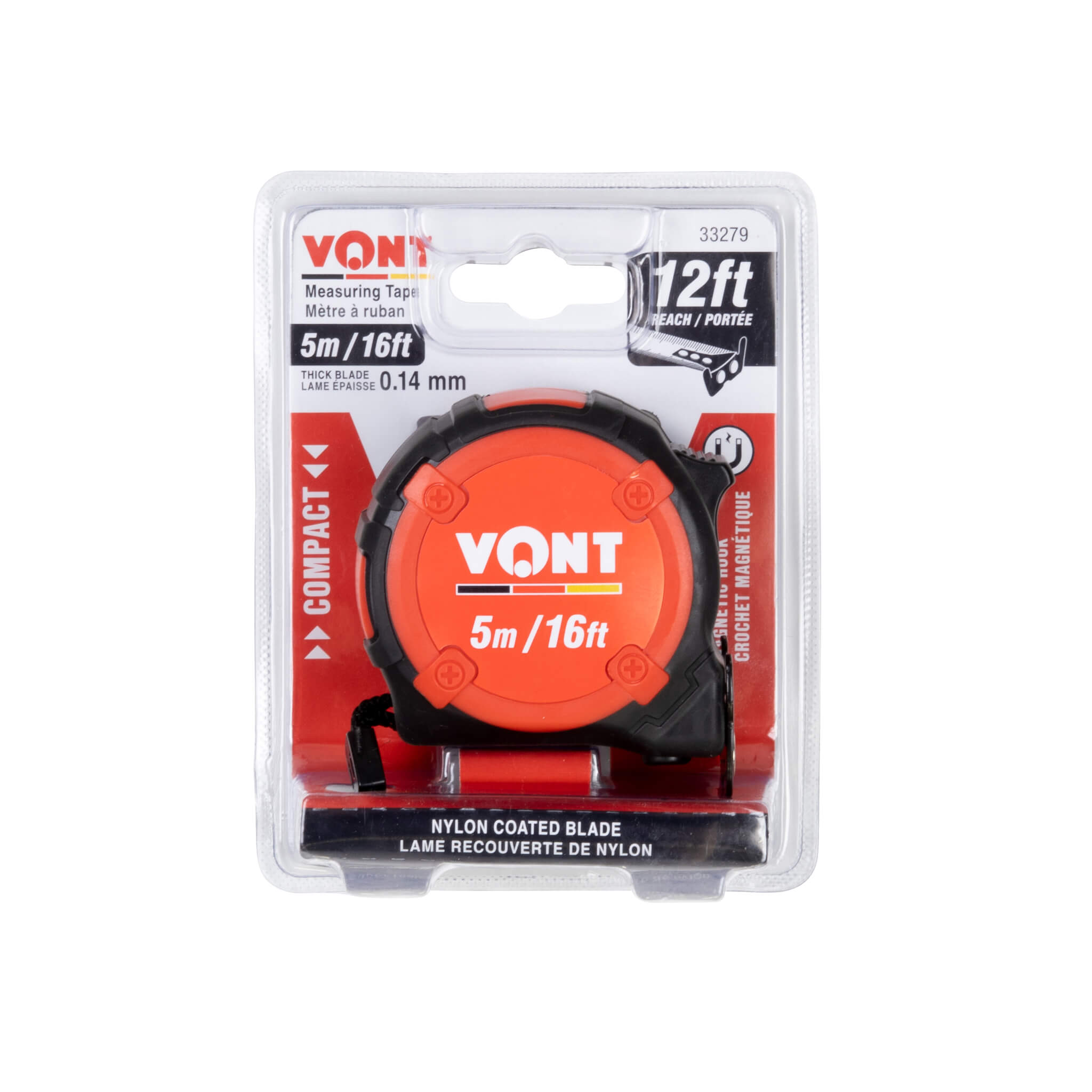 VONT Compact 5 m/16ft. Tape Measure