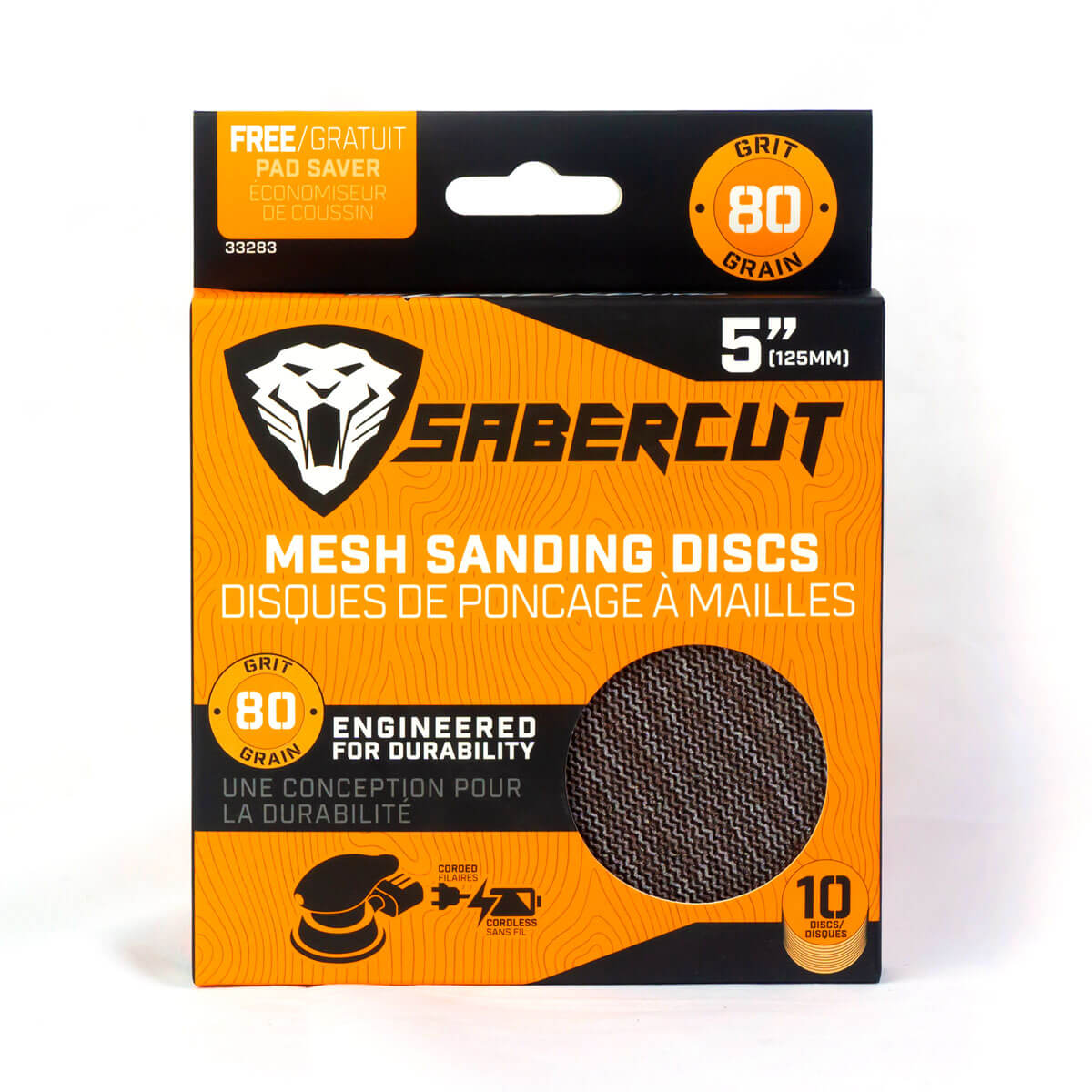 Sabercut  5" 80-Grit Mesh 10-Pack Sanding Disc