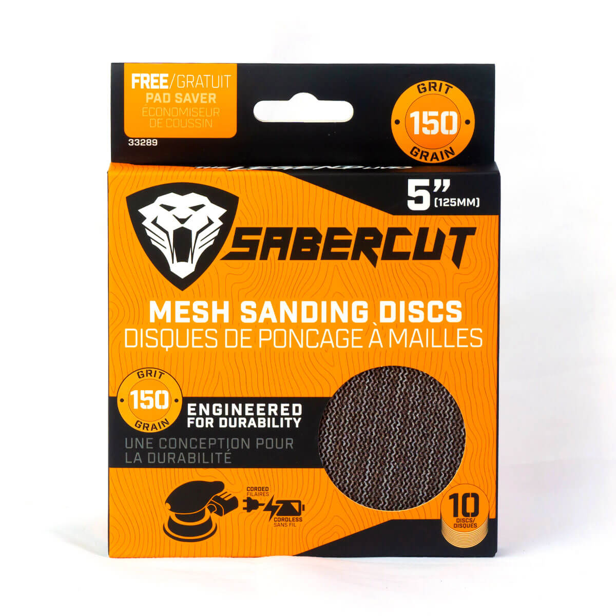 SABERCUT 5 in. 150-Grit Mesh Sanding Disc (10-Pack)