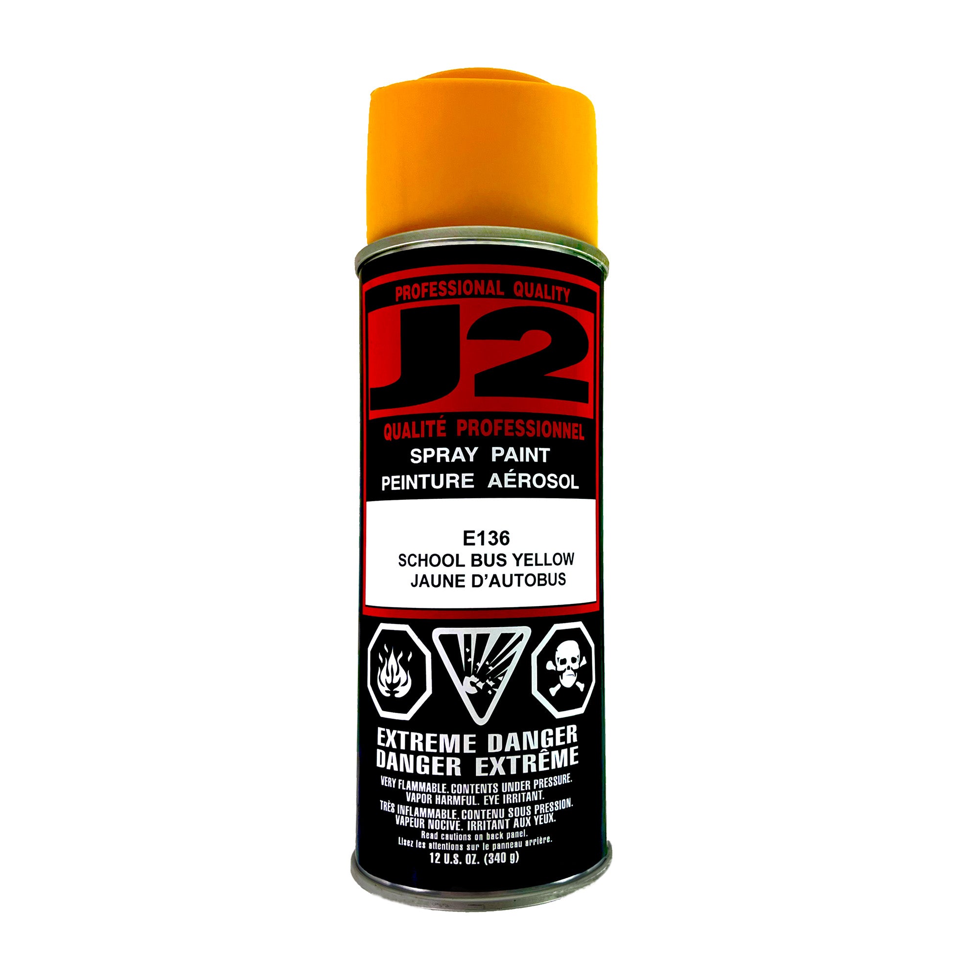 J2 E102 School Bus Yellow Alkyd Enamel Spray Paint 340g