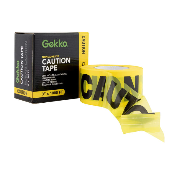 Gekko 3 in x 1000 ft Yellow Caution Safety Tape
