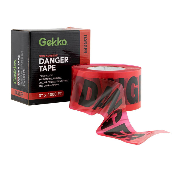 Gekko 3 in x 1000 ft Red Danger Safety Tape