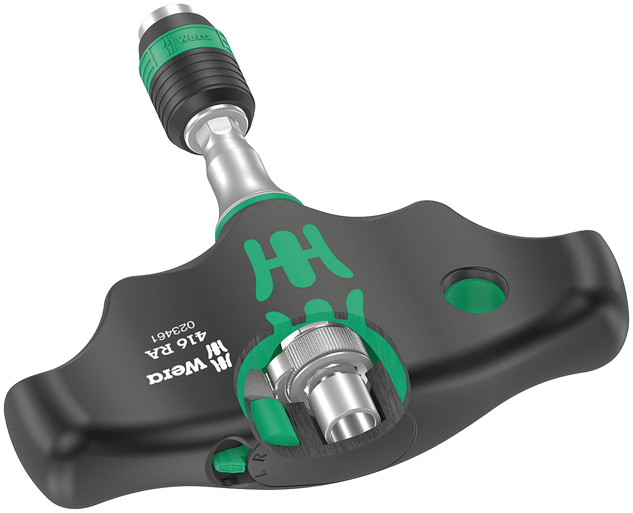 WERA 05023461001 416 RA T-Handle Rapidaptor 1/4in. x 45mm