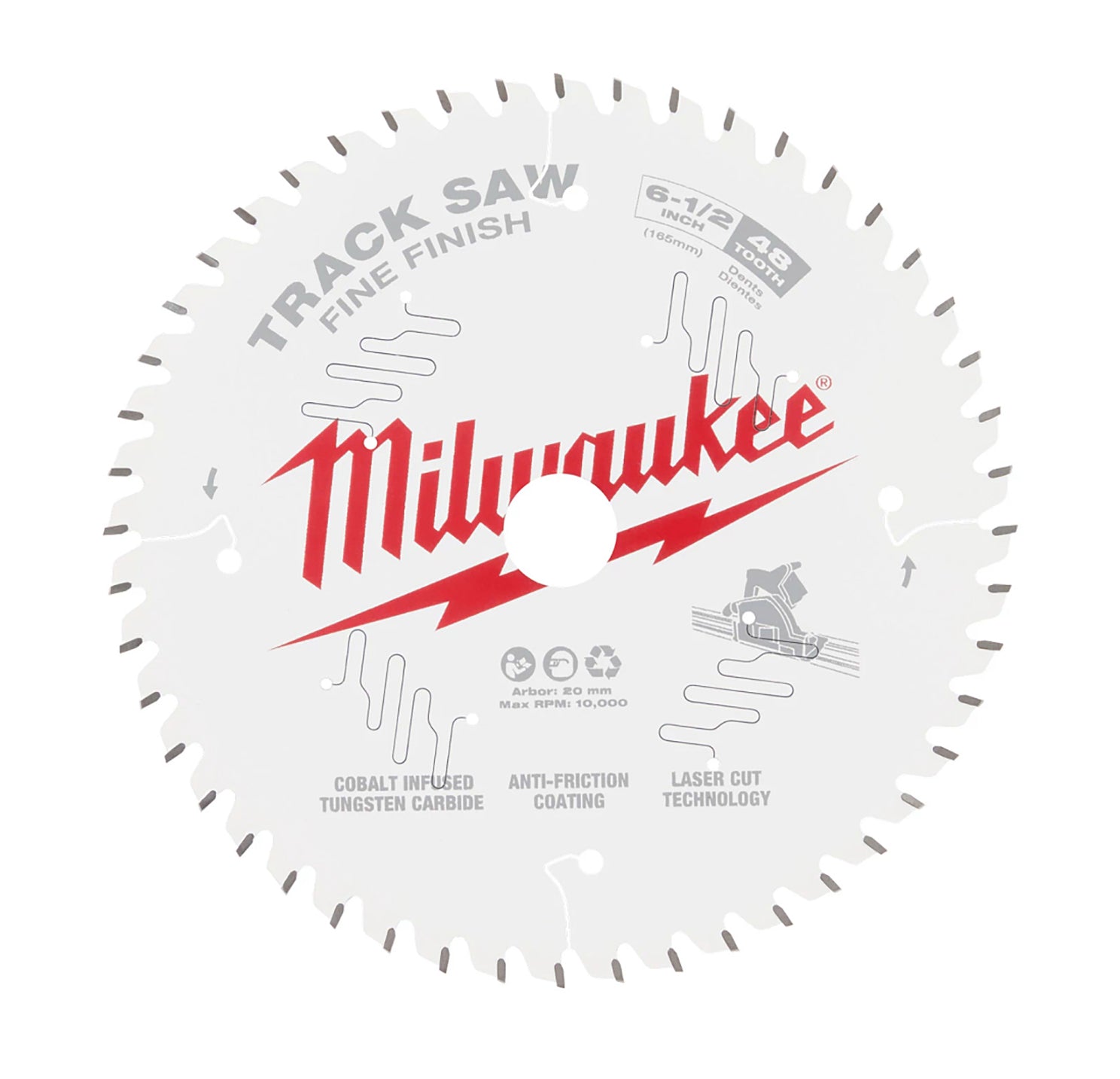 Milwaukee 48-40-0627 Track Saw Wood Blade 6-1/2"x48Tx20mm