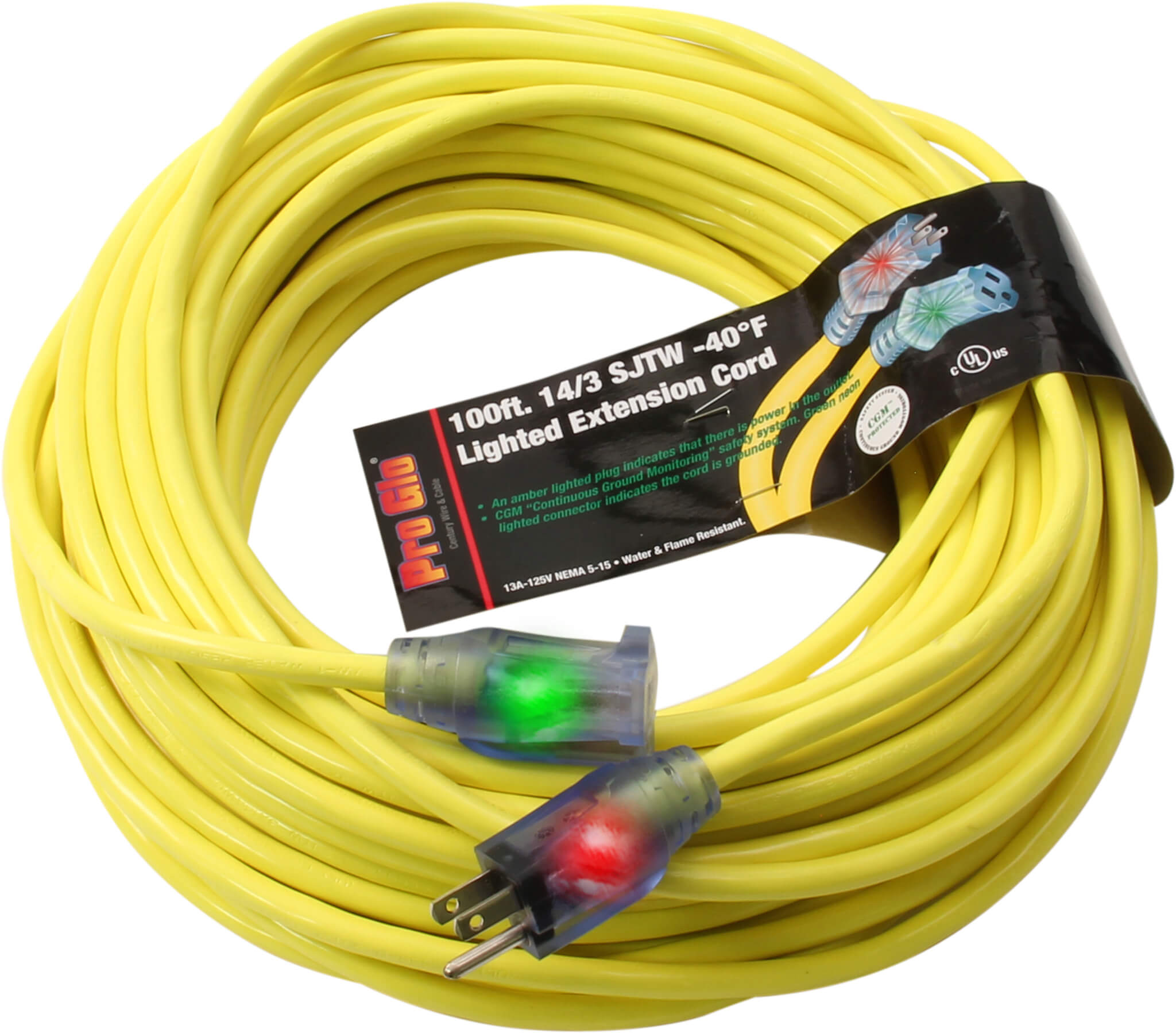 Century D17333100 Extension Cord 14/3 SJTW 100 feet Single Tap