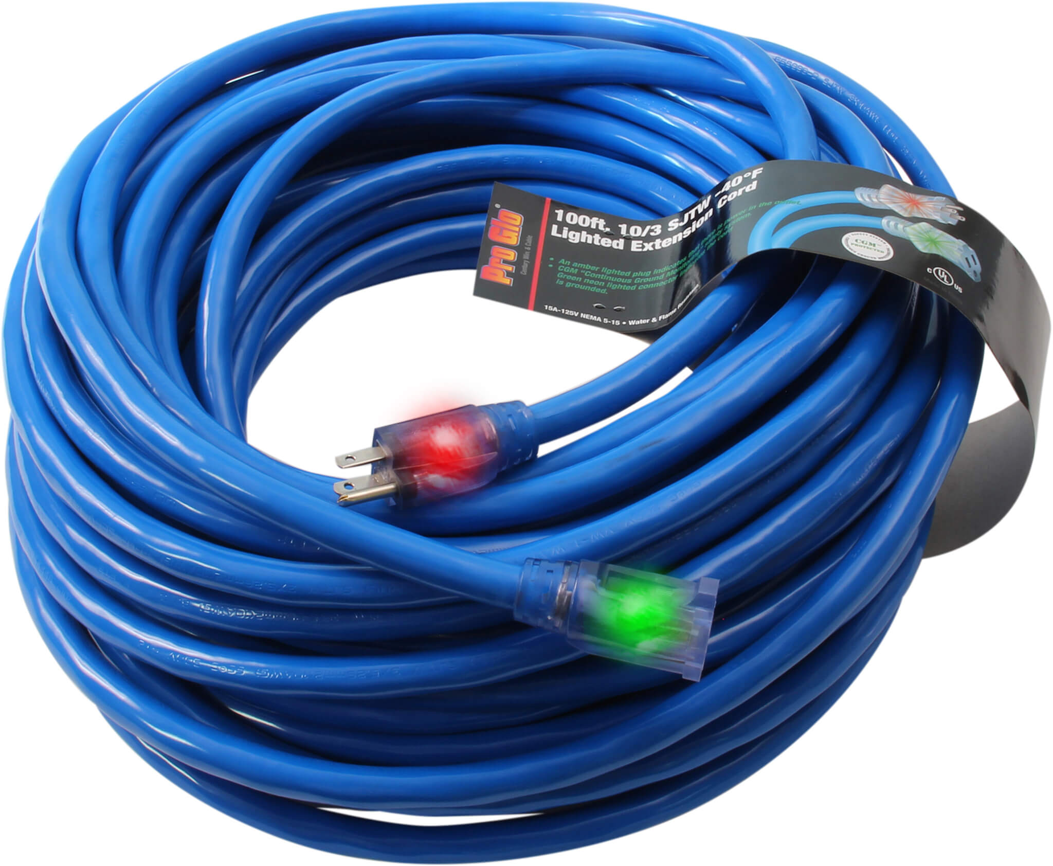 Century D17006100 Extension Cord 10/3 SJTW 100 feet Single Tap