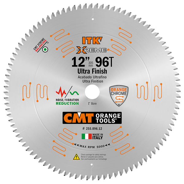 CMT 255.096.12 ITK XTREME 12-In x 96 Teeth Wood Saw Blade for Ultra-Fi