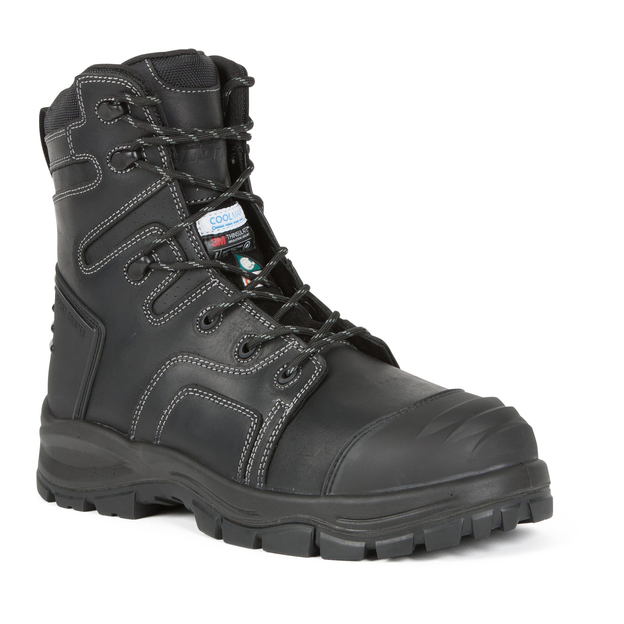 DuraDrive Forge 8in Black Leather Insulated Safety Boots