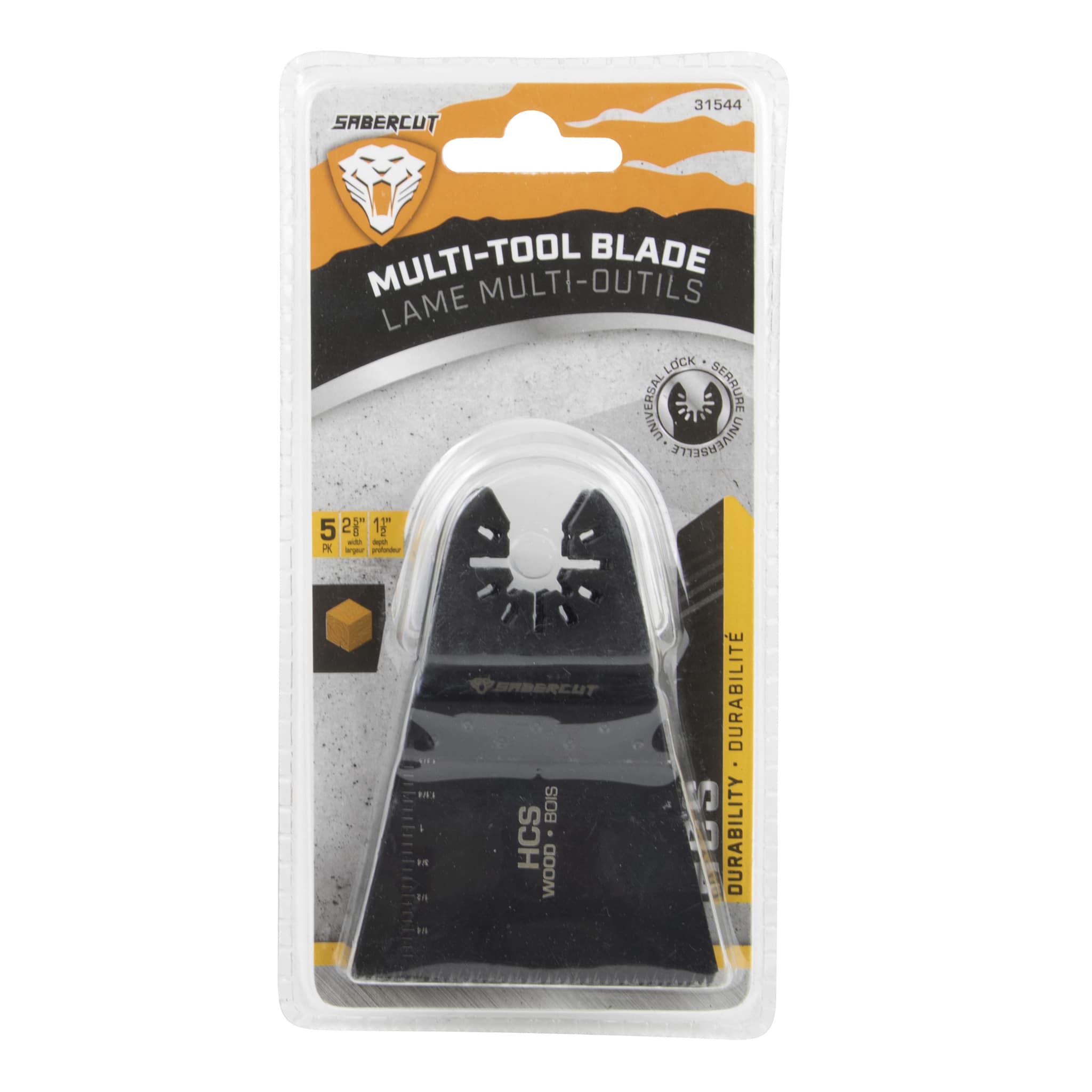 Sabercut 2-5/8in x 1-1/2in Multi-Tool HCS Wood Blade (5-Pack)