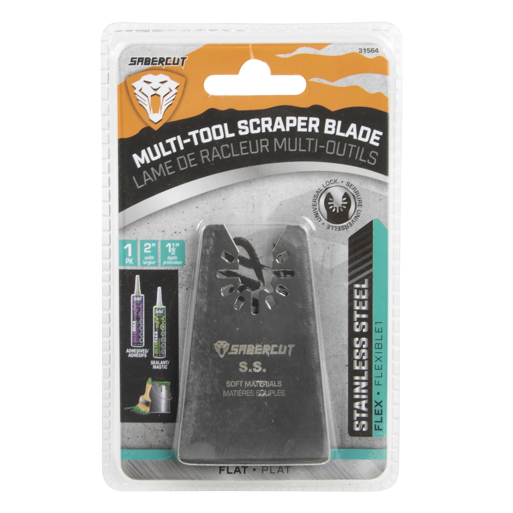 Sabercut 2in x 1-1/2in Multi-Tool Stainless Steel Scraper