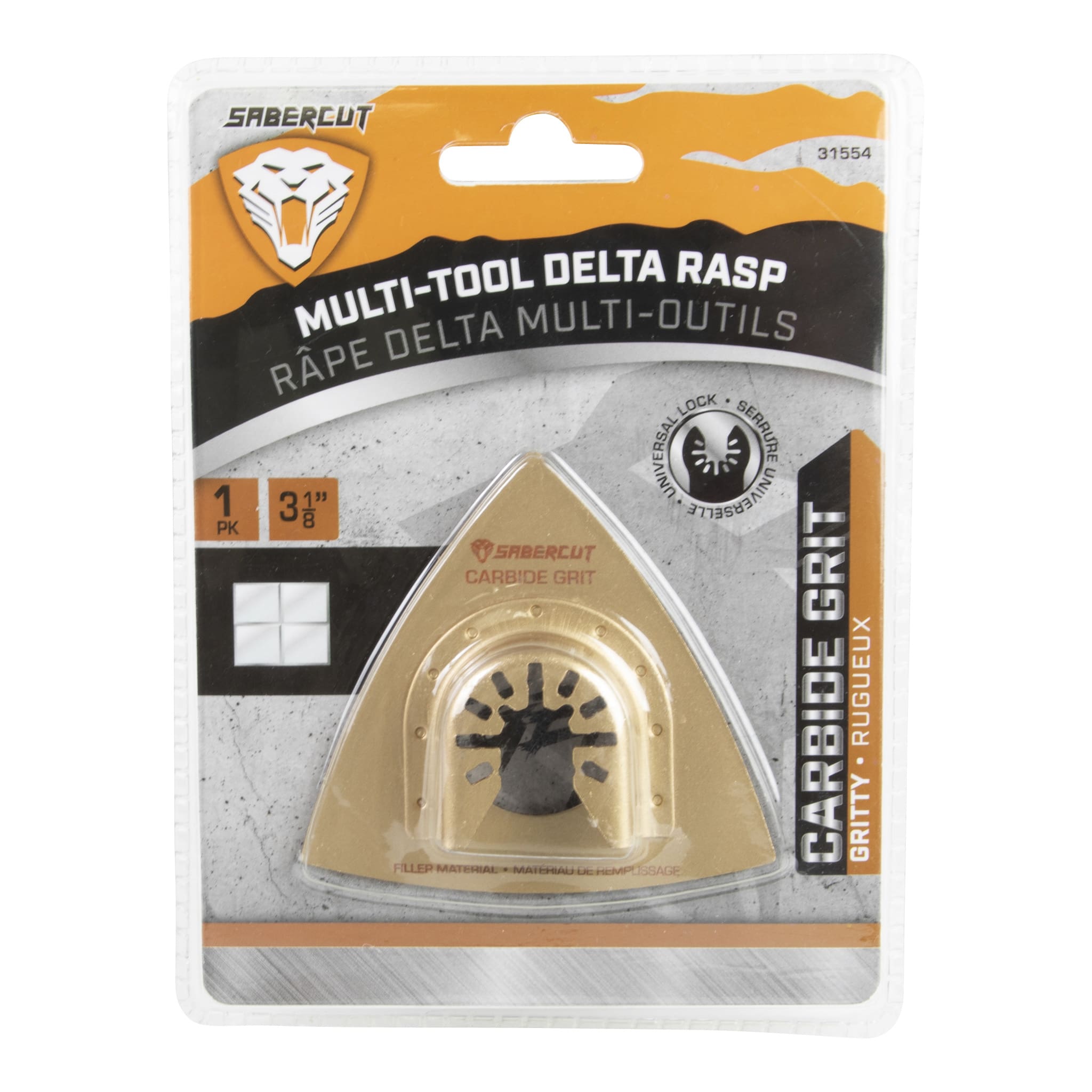 Sabercut 3-1/8in Multi-Tool Carbide Grit Mortar Delta Rasp