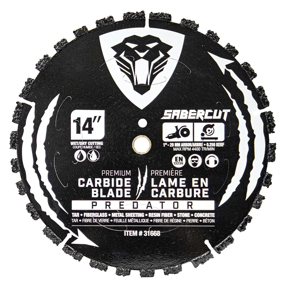 SABERCUT 14 in. PREDATOR Demolition Black Segmented Carbide Blade