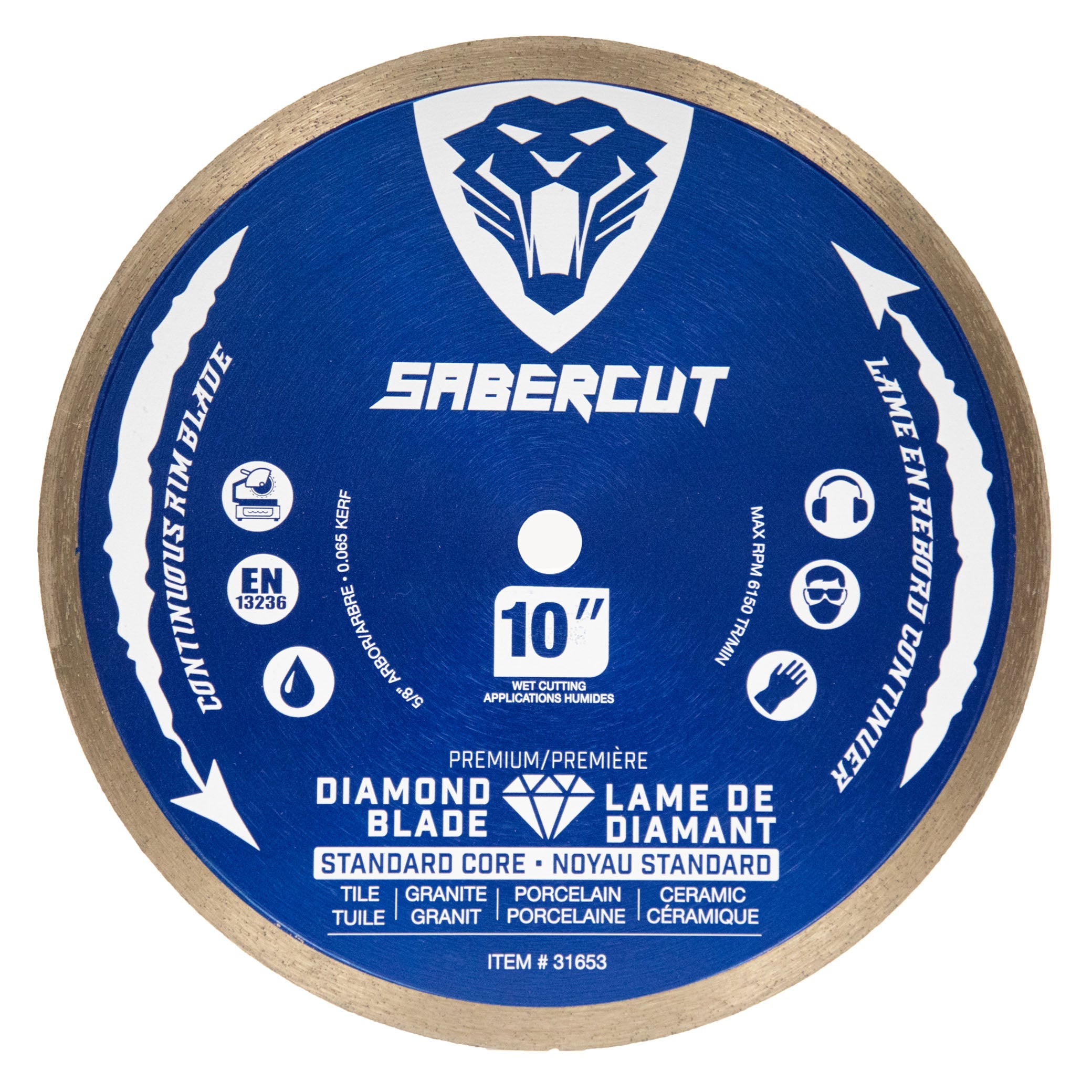 SABERCUT 10 in.  Tile  Porcelain and Granite Continuous Diamond Blade