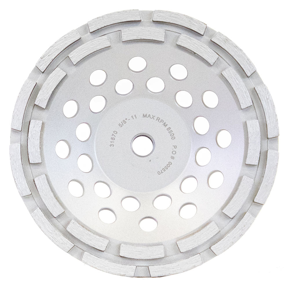 SABERCUT 7 in. Double Row Diamond Cup Wheel with Spacer Nut