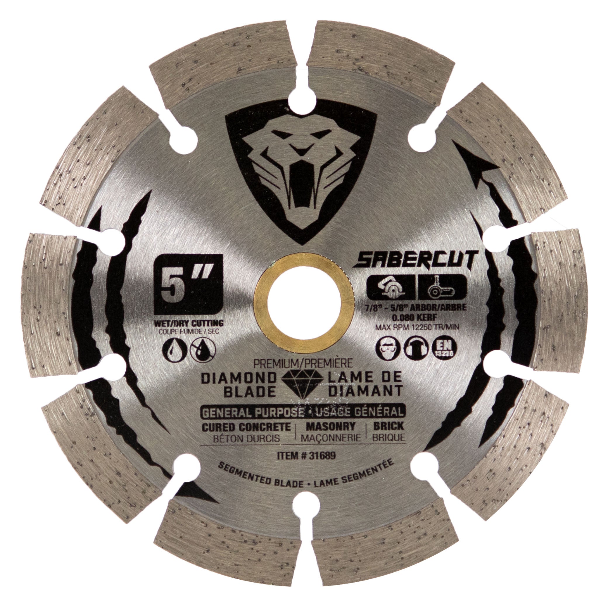 SABERCUT 5 in. General Purpose Cured Concrete, Brick & Masonry Segmented Diamond Blade