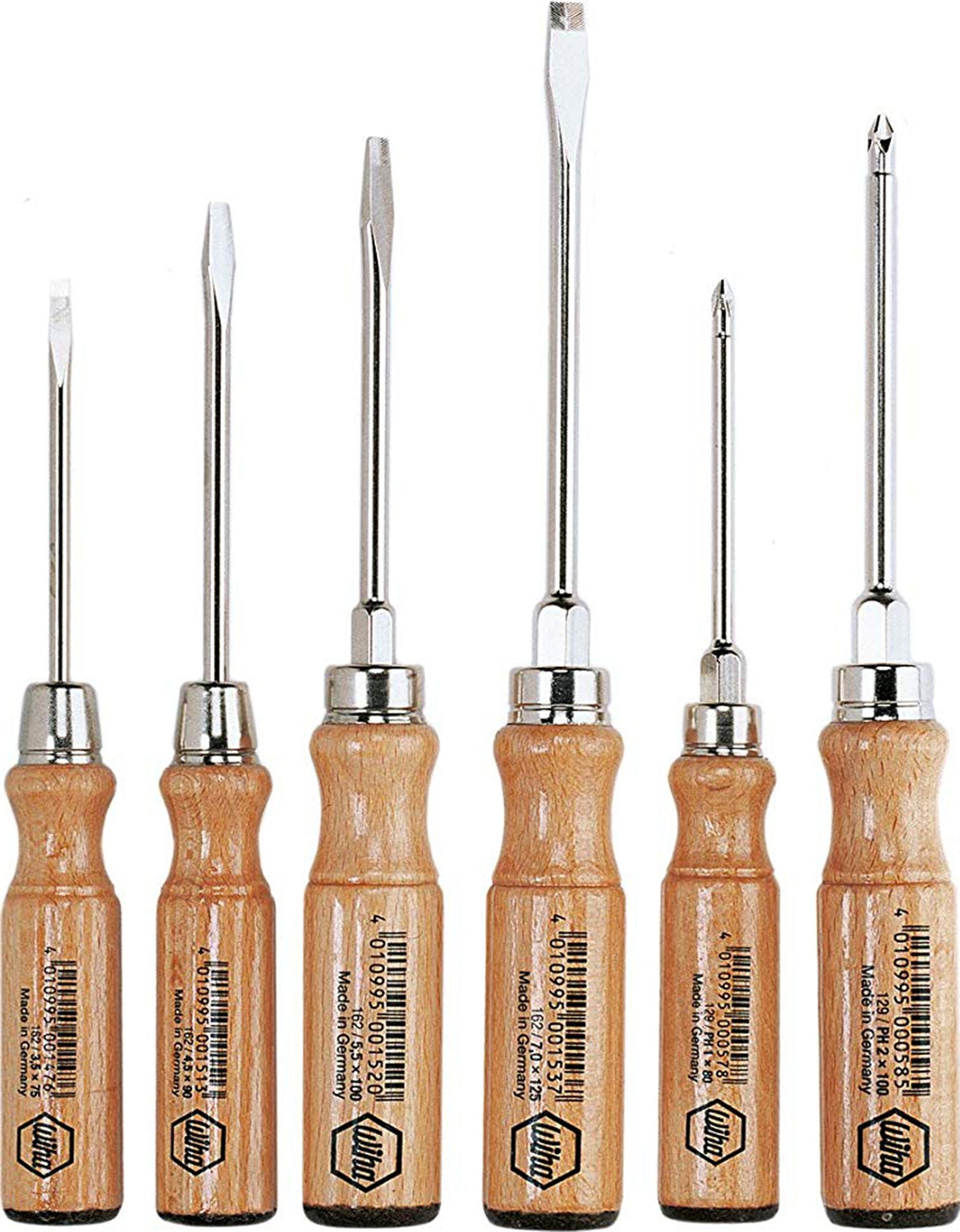 Wiha Wood Handle 6-Piece Screwdriver Set