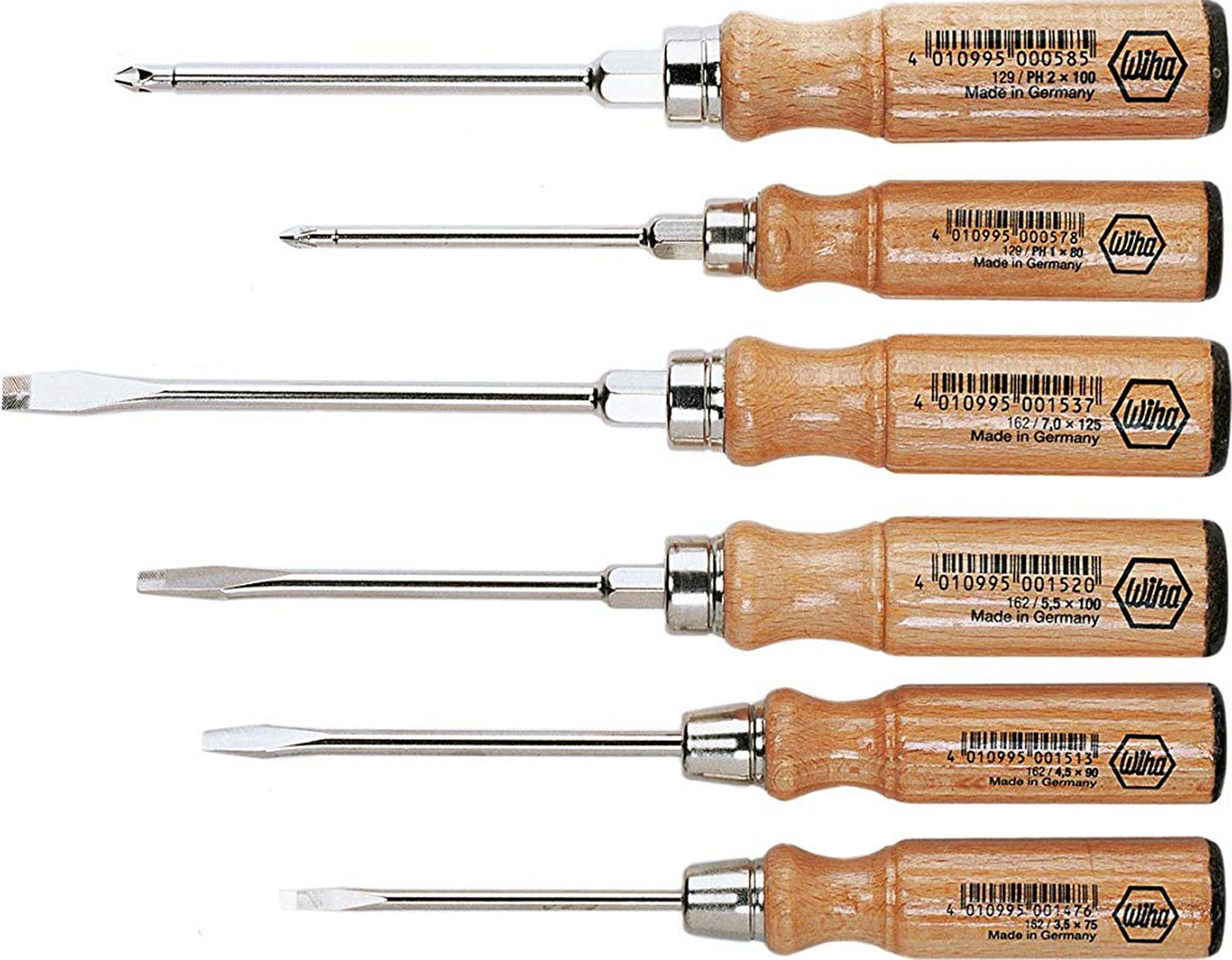 Wiha Wood Handle 6-Piece Screwdriver Set
