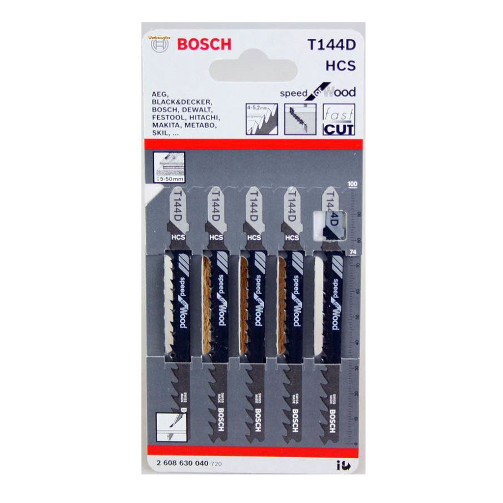 Набор пилок для лобзика Bosch t144d 2608630040 5 шт.