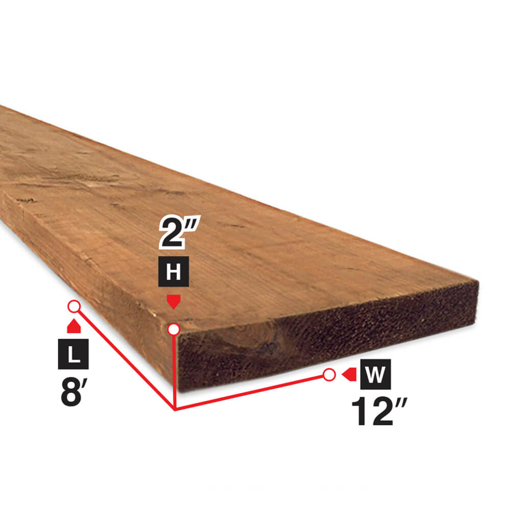 2 in. x 12 in. x 8 ft. Brown Pressure Treated Lumber