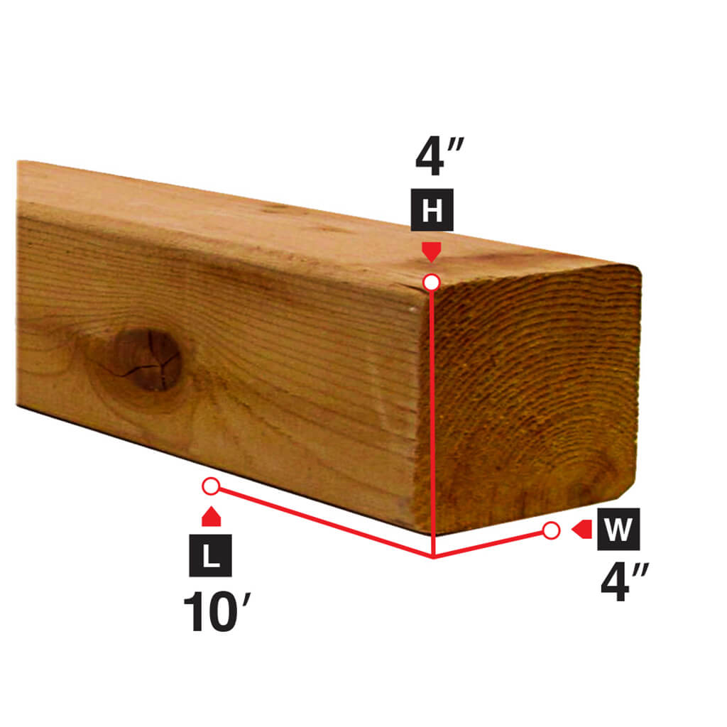 4 in. x 4 in. x 10 ft. Brown Pressure Treated Lumber