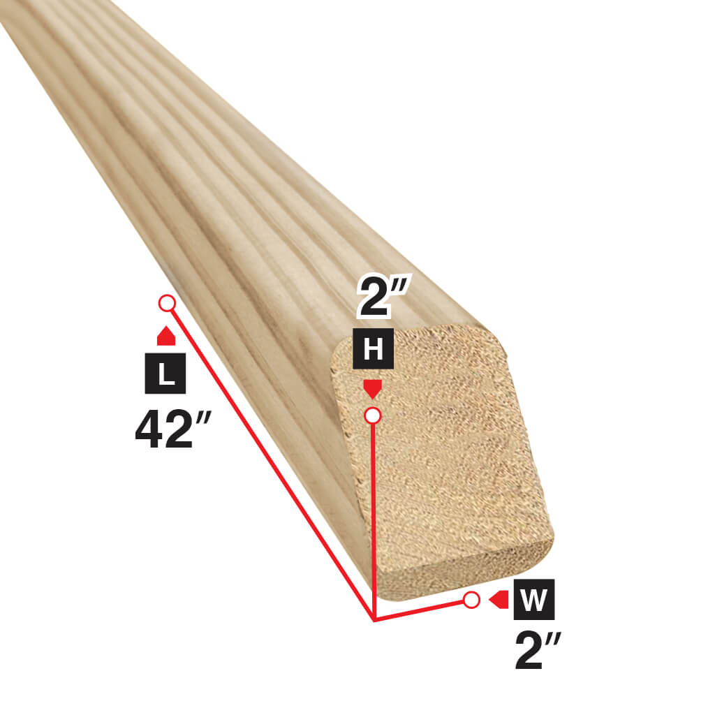 2 in. x 2 in. x 42 in. Brown Pressure Treated Square End Baluster