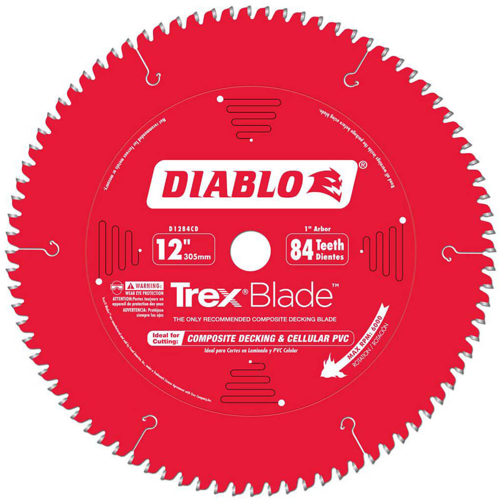 Freud Diablo D1284CD TrexBlade 12 in. 84-Tooth High Density Carbide Tipped Composite/Plastics Cutting Saw Blade