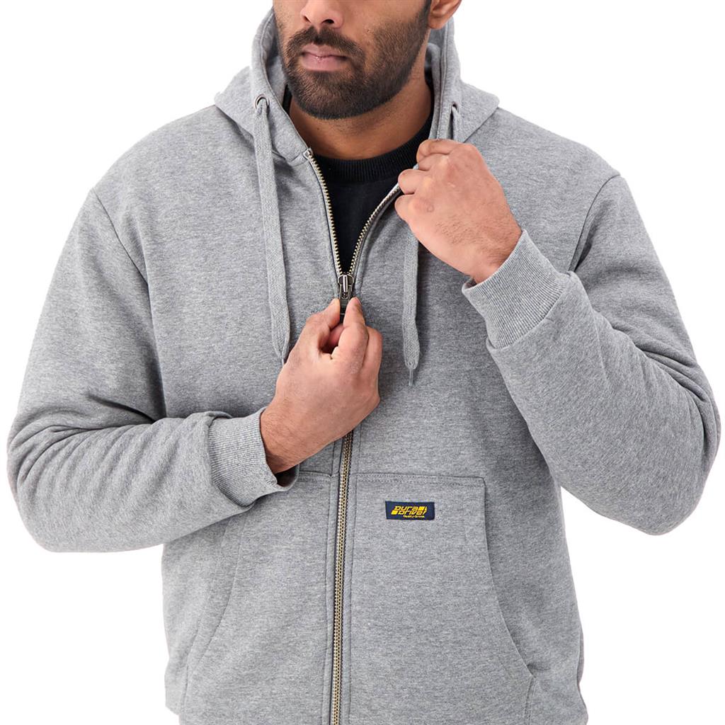 DuraDrive Black Label Waffle Lined Zipper Light Grey Hoodie