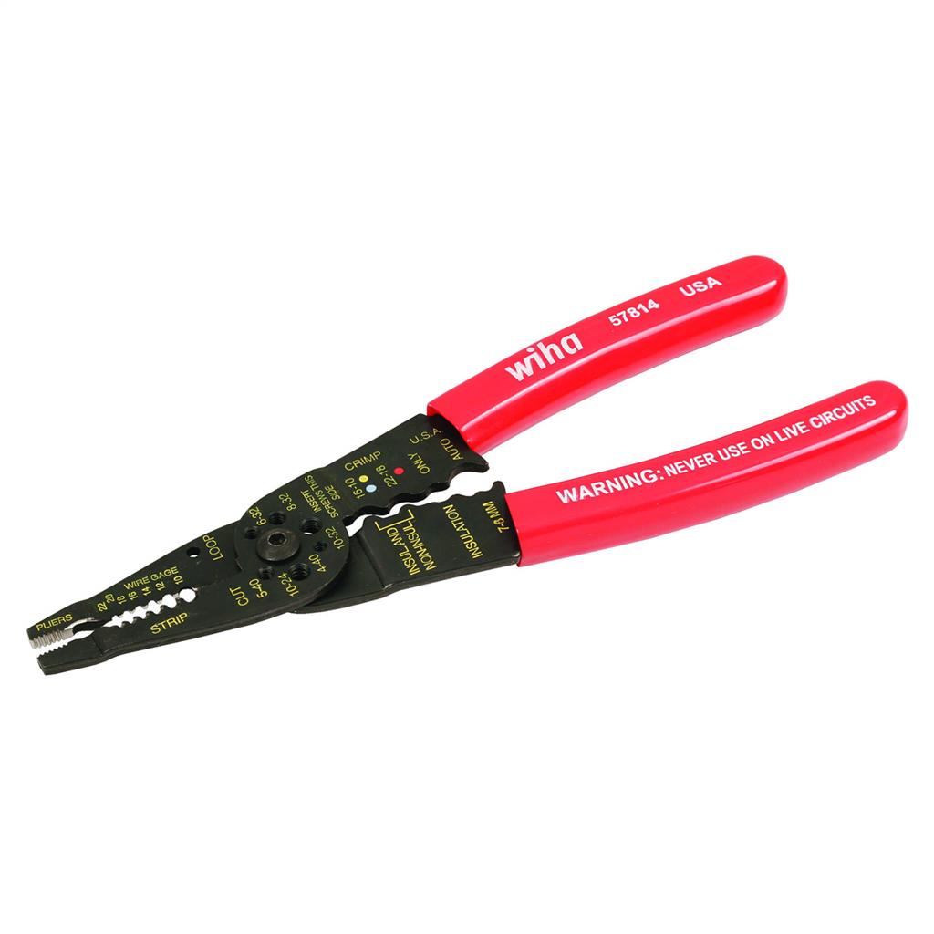 Wiha 57814 7-1/4 in. Combo Wire Stripper and Crimper Plier