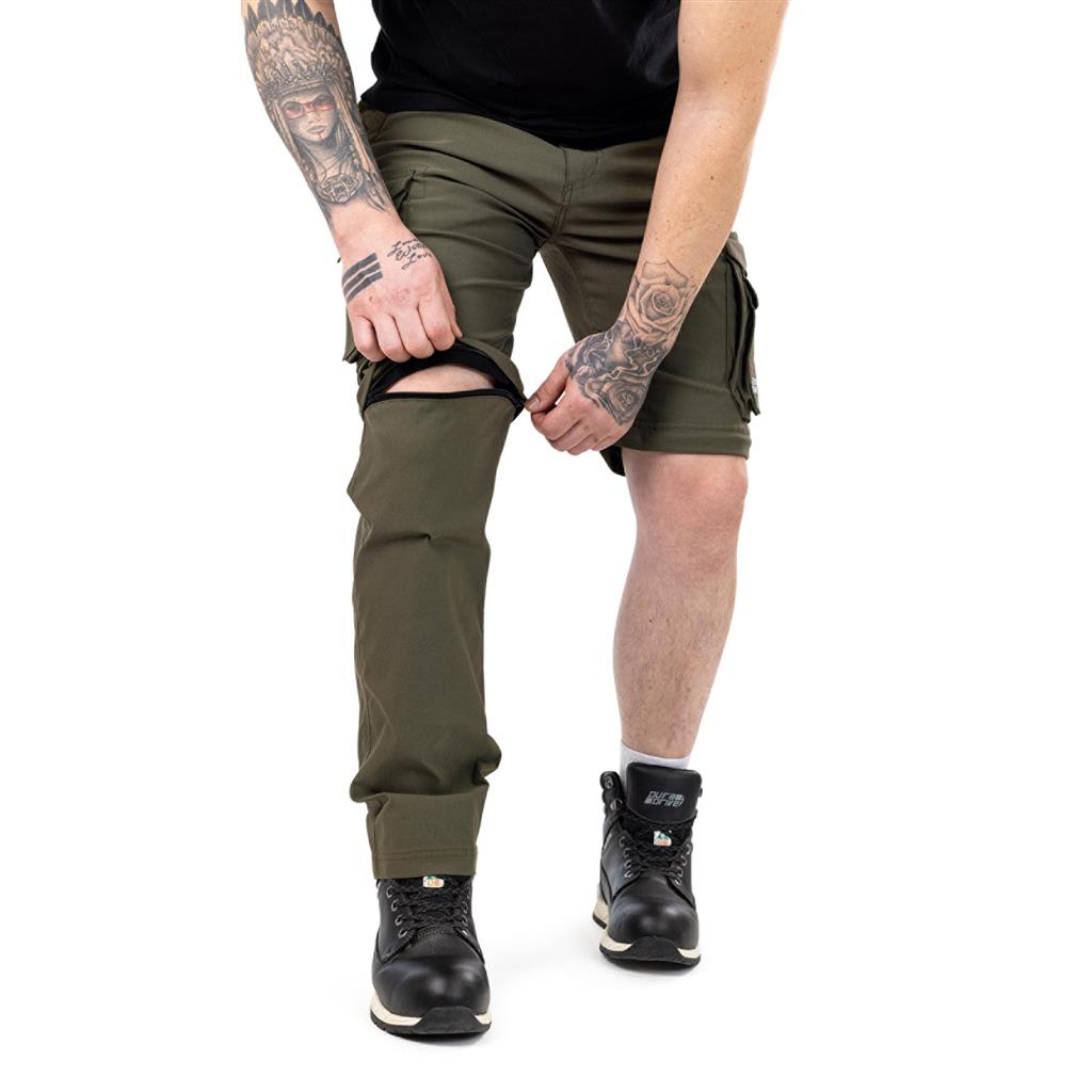 DuraDrive ELEVATE convertible cargo pants with FLEX PRO elastic waistband and zip-off leg panels.