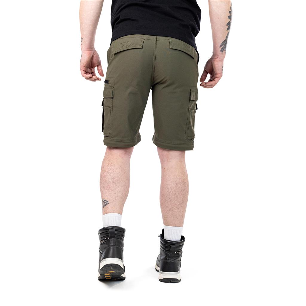 DuraDrive ELEVATE convertible cargo pants with FLEX PRO elastic waistband and zip-off leg panels.