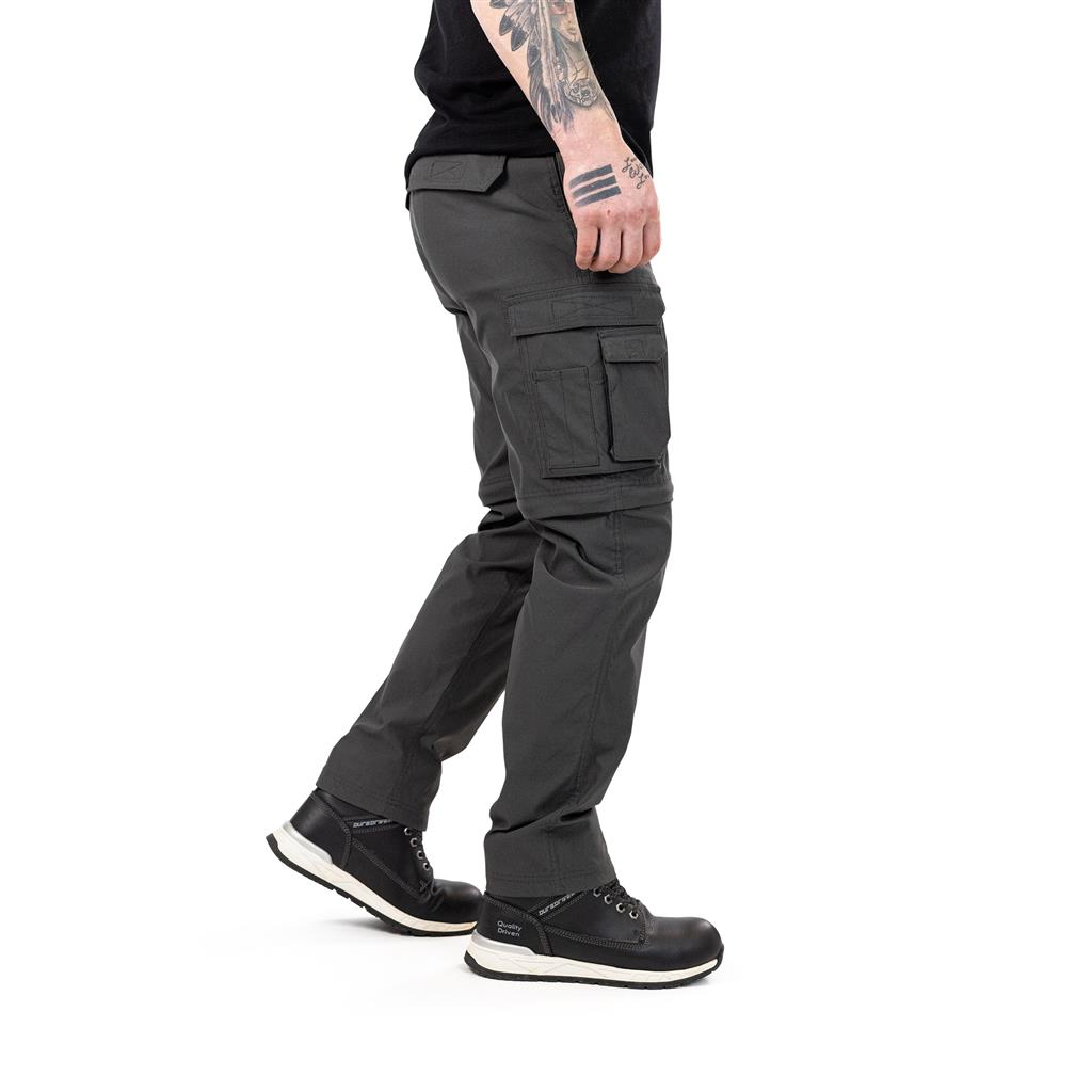 DuraDrive ELEVATE convertible cargo pants with FLEX PRO elastic waistband and zip-off leg panels.