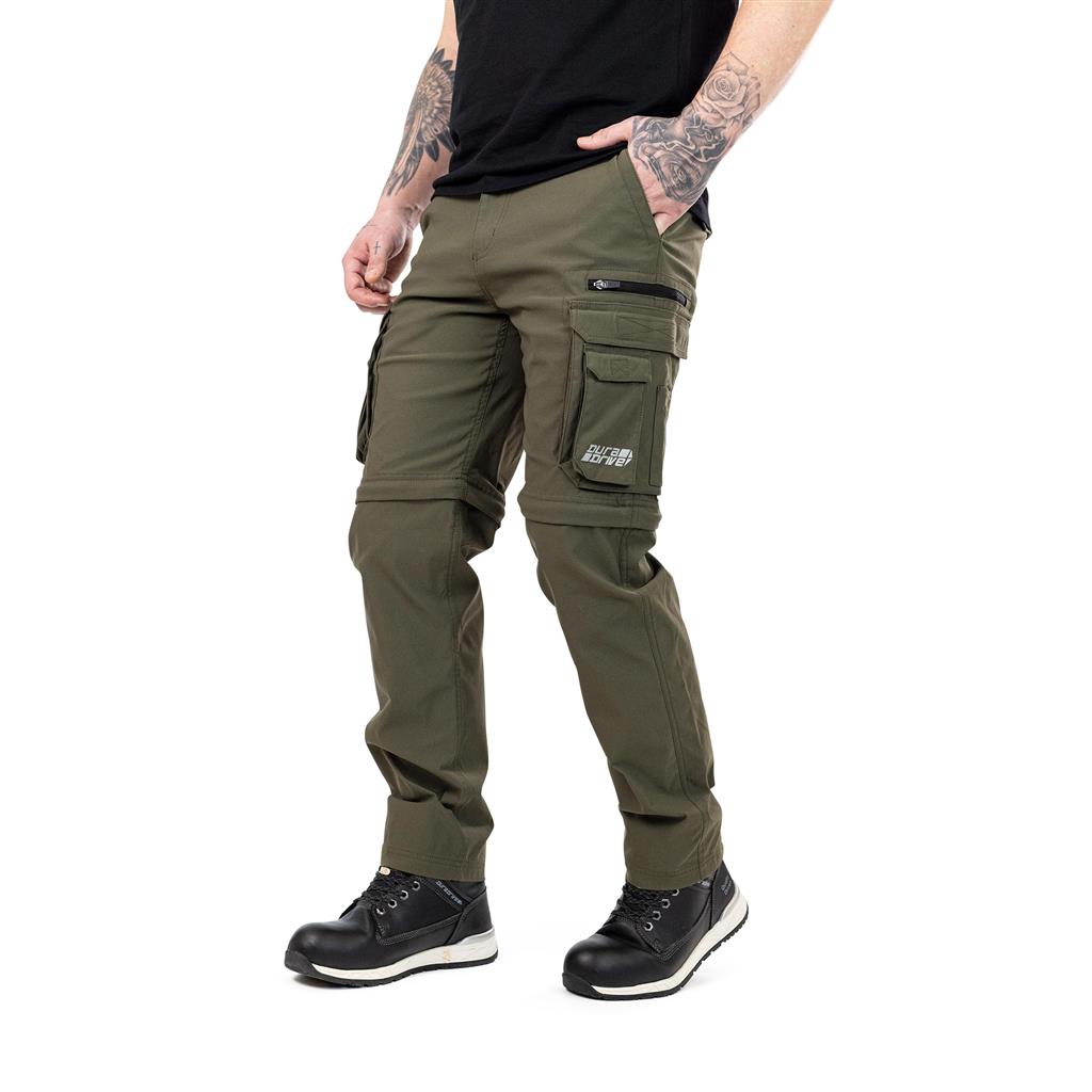 DuraDrive ELEVATE convertible cargo pants with FLEX PRO elastic waistband and zip-off leg panels.